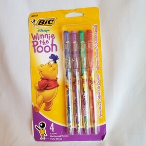 Flaws New BIC Winnie The Pooh Mechanical Pencils Colored Leads Pkg of 4 0.7mm